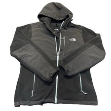 The North Face Jacket Women L Gray Polartec Hooded Full Zip Fleece