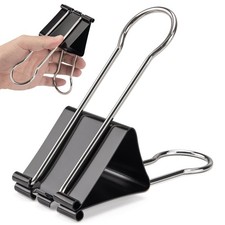 2.4 inch Extra Jumbo Binder Clips 2 Pcs, Large Paper Clip, Big Paper Clamps, ...