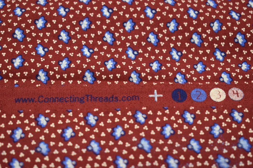 FIRECRACKER american heritage CONNECTING THREADS cotton fabric BURGUNDY BLUE - Image 4 of 4