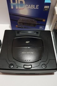 SEGA SATURN Black Console Model: MK-80000A + OEM Controller + Cables - Tested