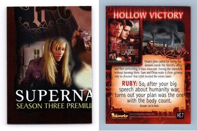 Hollow Victory #HE.7 Supernatural Season 3 Inkworks Hell On Earth Trading Card