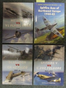 Lot 4 Osprey WWII British RAF Aircraft Books: Spitfire, Gladiator, Meteor, Malta