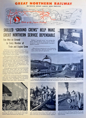 #ad 1944 Magazine Advertisement Great Northern Railroad World War II $15.99
