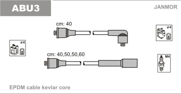 ZüNdleitungssatz Janmor ABU3 FüR 8C2 B2 80 B4 Audi 89 81 B3 8C5 893 894 8A2 811-image