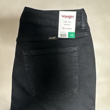 Wrangler Women's High Rise Bootcut Free to Stretch Jeans Black Size 12 "NEW"