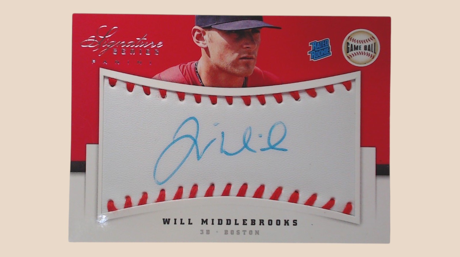 Will Middlebrooks 2012 Panini Signature Game Ball Auto RC 233/299