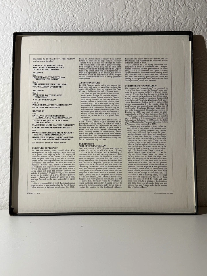 Wagner Orchestral Music 3-LP Set Szell Cleveland Orch. CBS Masterworks VG+ Foto 2 de 4