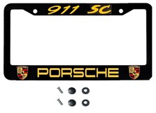 License Plate Frame Stainless Steel Black With Permanent Vinyl Letters Logos
