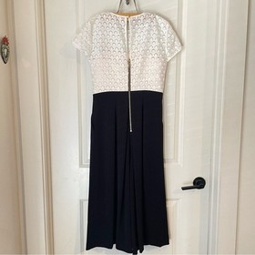 Ted Baker Lace Bodice Pleated Black Culotte Elegant Jumpsuit Sz 2 (US 4)