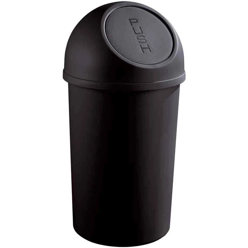 [H2401395] helit poubelle à clapet, 45 litres, noire, ronde, en PP - Photo 1/1