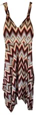 American Rag Cie Women’s Chevron Handkerchief Hem Midi Dress Size S Boho