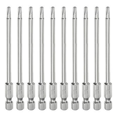 10 Stück T15 Sicherheits Torx Bit 1/4'' Sechskantschaft 4'' Lang S2 Stahl