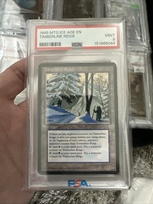 MTG TIMBERLINE RIDGE Ice Age PSA 9 MINT Rare Land 1995 Reserve List POP 2  