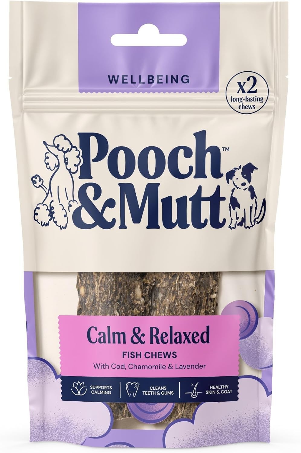 Pooch & Mutt - Calming Chew Treat, Long Lasting Fish Chews, 90g (2 chews) - Image 2