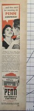 Penn Automatic Controls Goshen IN Carefree Comfort Heating Vintage Print Ad 1955