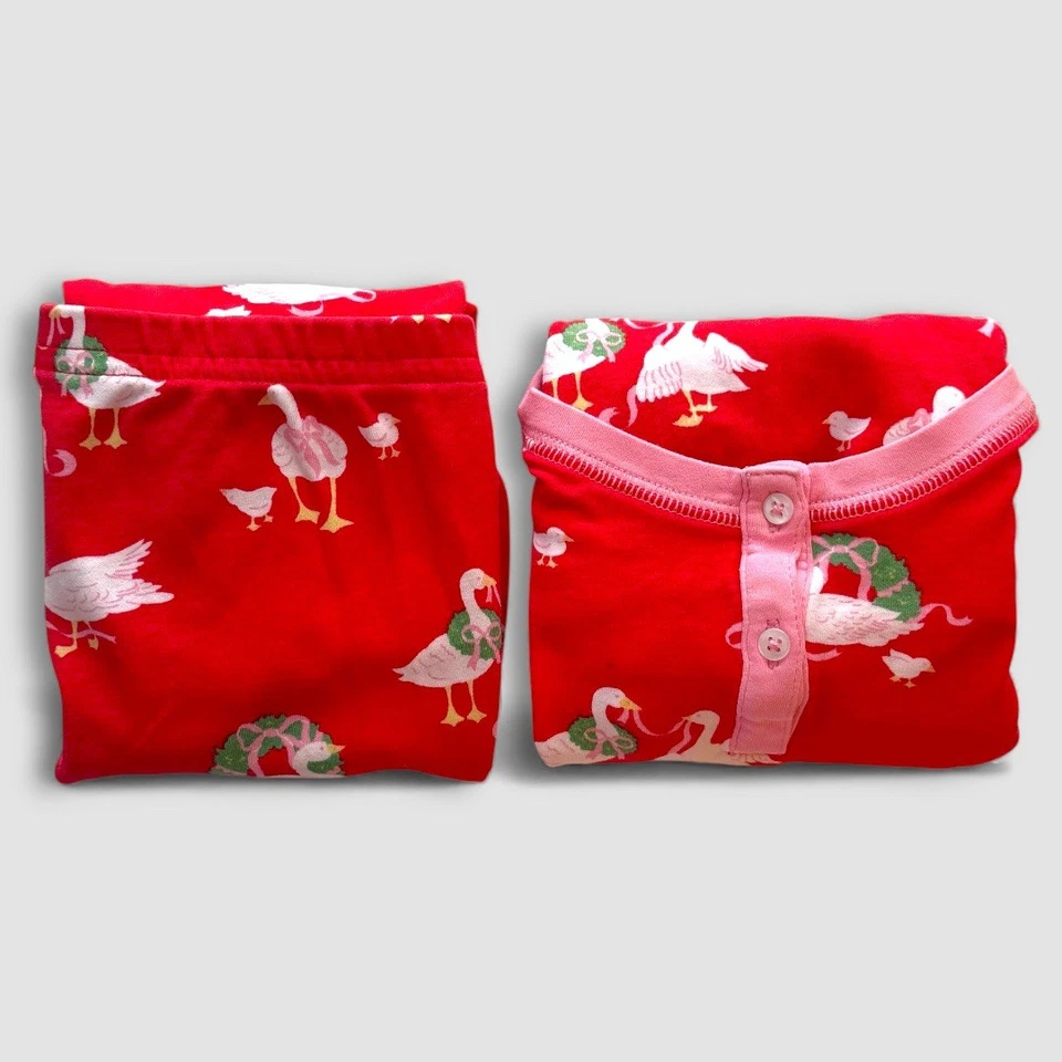 Juego de pijama The Beaufort Bonnet Company Sara Jane's Sweet Dream gansos rojo y rosa Foto 3 de 4