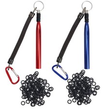 2 Pack Wacky Rig Tools with 200 Worm O Rings for Stick Soft Baits Wacky Fishing