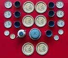 Vintage Ohio Art Blue Willow Child's Tin Tea Set 27 Piece Lot