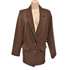 Old Navy Relaxed Unlined Blazer Coffee Ground Brown Medium NWT 752098-00