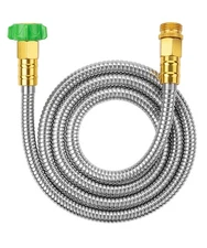 UNCO Stainless Steel Hose - 6 Feet, No Kink, Short, Metal Garden Hose Silver