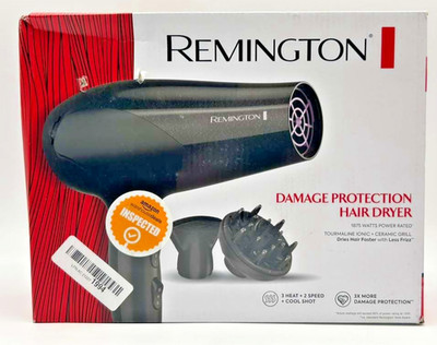 Remington Damage Protection Hair Dryer W/Diffusor & Concentrator