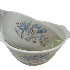 Set of 2 Vintage Pyrex "Blue Iris" Casserole Dish Serving Bowls