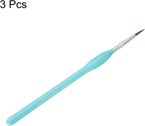 3pcs Detail Paint Brushes 8mm Nylon Miniature Painting Brush (0#) Blue - Picture 3 of 6