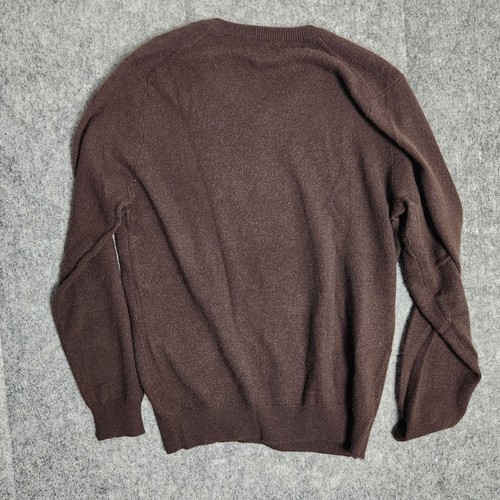 Club Room Estate Kaschmir Herren S Pullover 2-lagig braun Langarm V-Ausschnitt Pulli - Bild 2 von 6