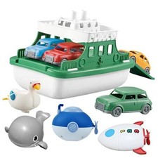 Ferry Boat with 4 Car and 4 Wind Up Bath Swimming Toys, Kids Bath Toy Floating