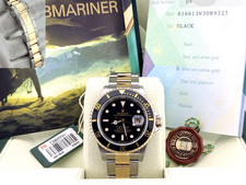 2007 Rolex Submariner Date 16613 Black 40mm 18k Gold Steel Box Papers
