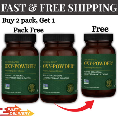 3pack Oxy-Powder Colon Cleanse 60 Caps Natural Constipation Relief Detox Support