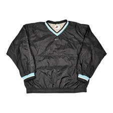 Vintage 90s Nike Windbreaker Boys Large 12-14 Pullover Center Swoosh Black