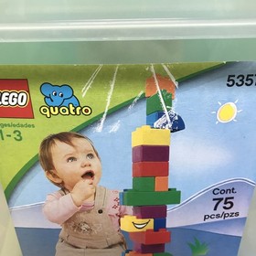 Lego Duplo Quatro 5357 Bucket - Large Chunky Bricks Compete W/Container Tub