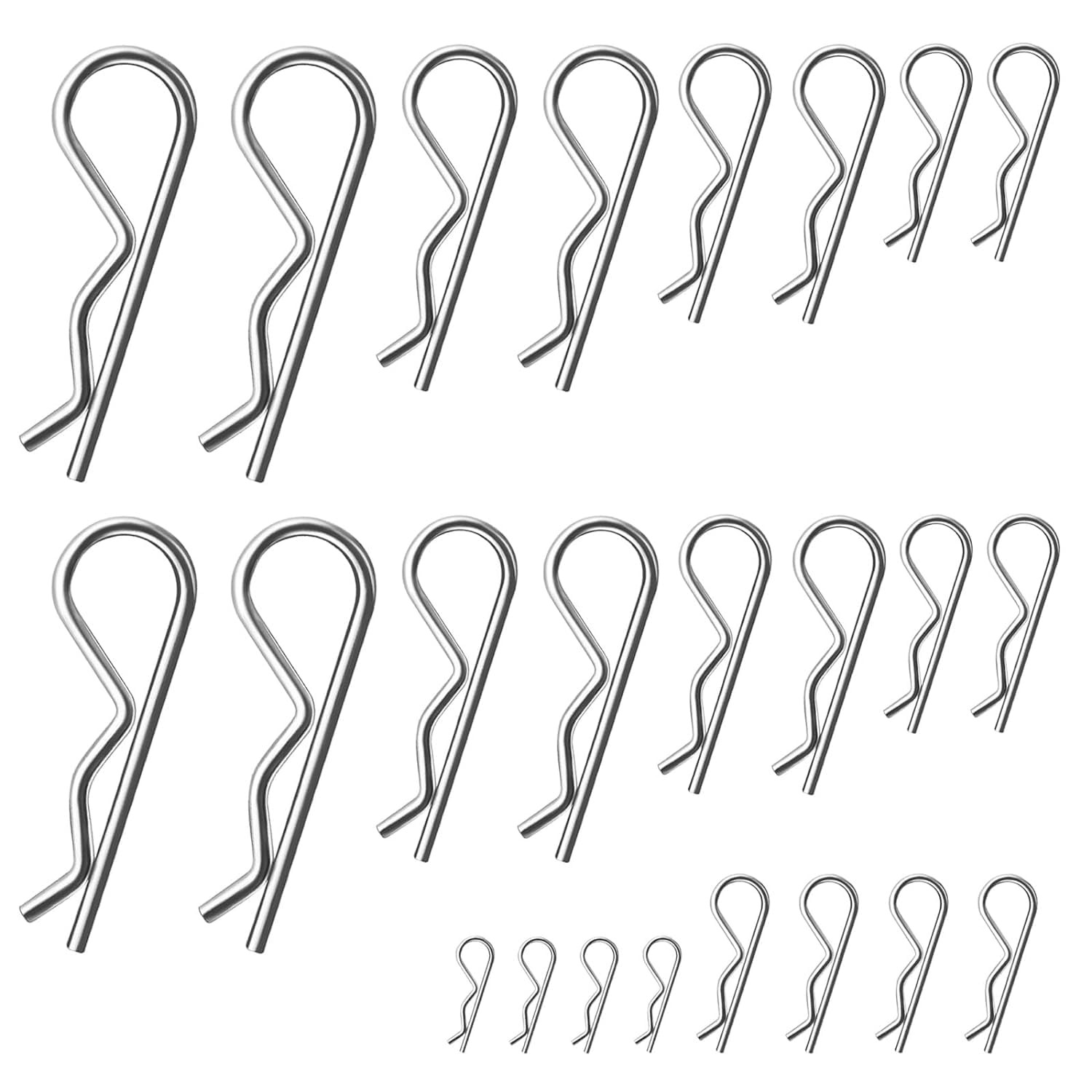 Cotter Pins Assortment Kit,R Clips Split Pins Stainless Steel 24 PCS Cotter Pin