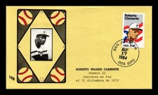 US COVER ROBERTO CLEMENTE BASEBALL FDC SCOTT 2097 LEB PASTED ON CACHET