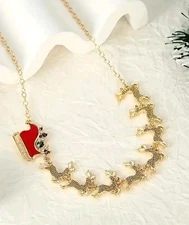 Christmas necklace Reindeer fashion jewelry NEW Free Shipping