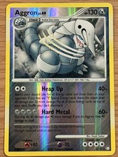 Pokemon Rare Reverse Holo Aggron 1/123 Diamond and Pearl Mysterious Treasures