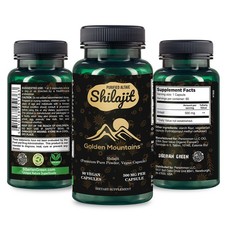 Golden Mountains Shilajit 500mg 90 Caps Pure Authentic Siberian Altai Vegan