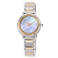 Citizen L Eco-Drive MOP Dial Two-Tone Ladies Watch EM1104-83D