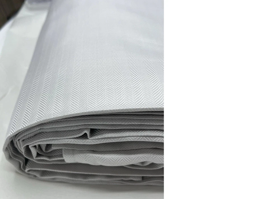 SFerra TESORO KING DUVET COVER LONG STAPLE COTTON LUNAR HERRINGBONE 106x92” - Image 4 of 4