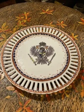 vintage Ackermann & Fritze porcelain plate Habsburg Empire Coat of Arms