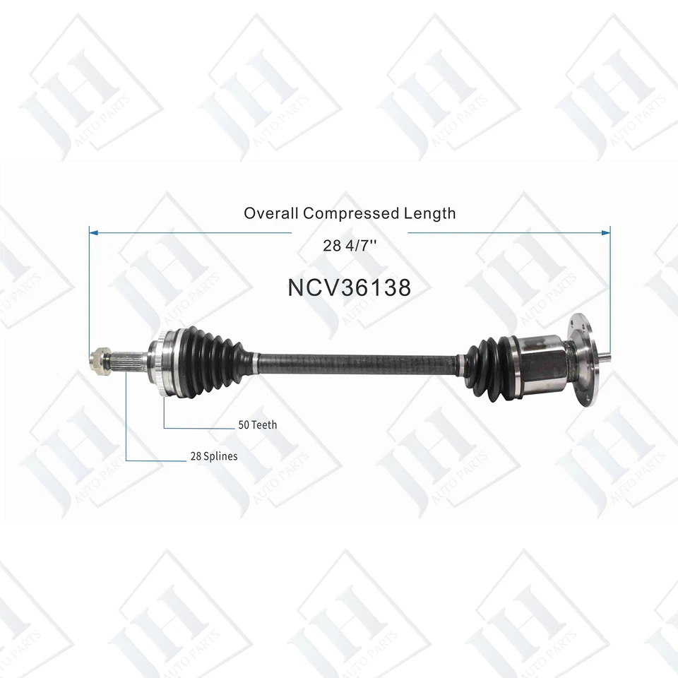 OE Rear Pair Left Right CV Axle Shaft Set For 2000-2009 Honda S2000 L4 2.2L RWD - Image 3 of 4