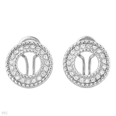 Lovely Circle Earrings W/1.15ctw CZ Made in 925 Sterling Silver