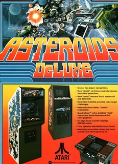 Rare Atari Asteroid Deluxe Arcade Video Game Flyer Ad 8x11 c1981 Original