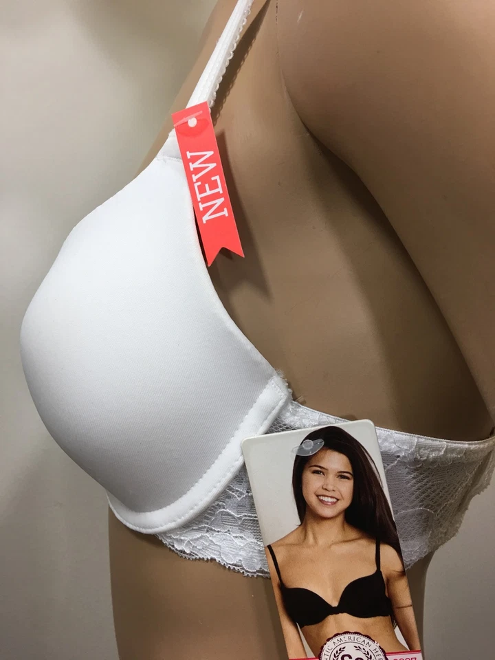 SO Bra Soft Light PushbConvertible T-Shirt Lace 100 New White ZG53B001Z Sz.34B - Image 3 of 4