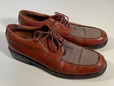 Johnston & Murphy Passport Brown Leather and Beige Canvas Wingtip Oxfords Johnston & Murphy Brown Wingtip Dress Shoes for Men for sale  main image 3