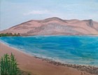 Israeli lanscape art on canvas, original art, the Sea of Galilee
