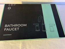 FORIOUS Matte Black Bathroom Faucet 3 Hole, 8 Inch Widespread Bathroom Faucet
