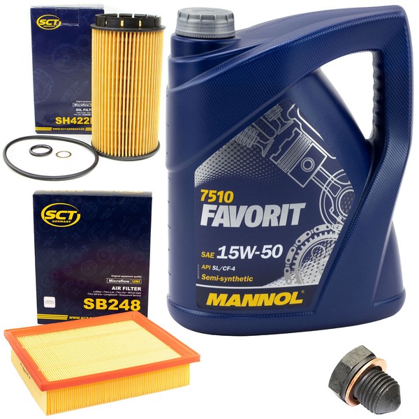 MotoröL Filter Set 15W50 5 Liter + ÖLablassschraube FüR VW Golf III Cabrio Vento-image