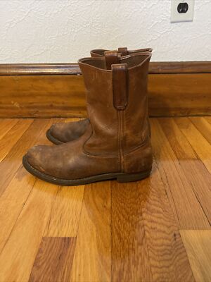 Genuine Vintage L.L. Bean Pecos Roper Pull-On Boots Brown Full